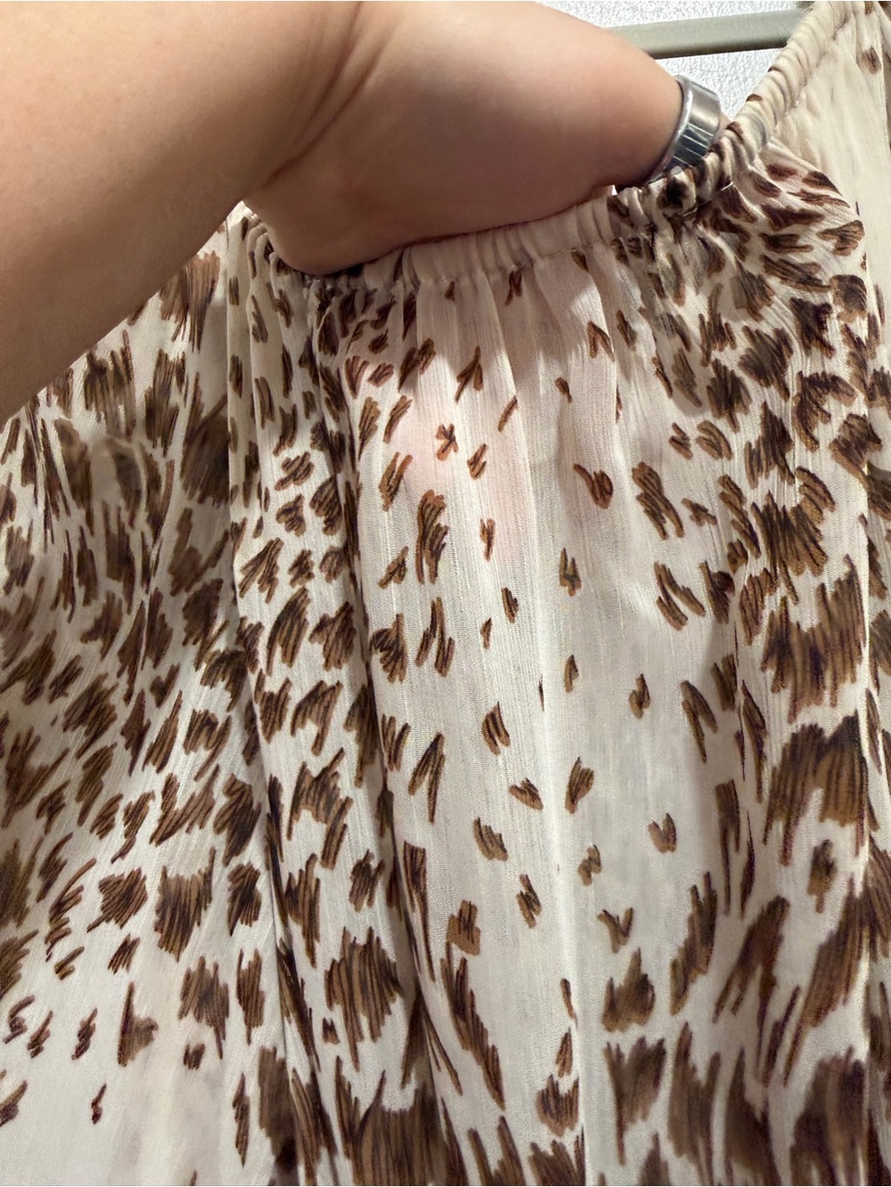 JBS Women’s Brown Animal Print Sheer Chiffon Midi Dress Belted 18W - Picture 8 of 9